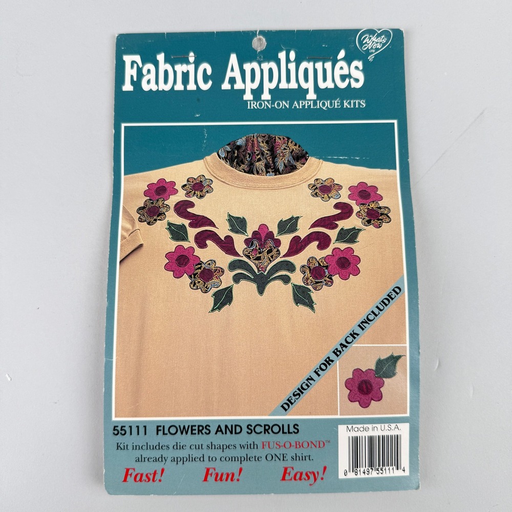 Fabric Iron On‎ Applique Kit #55111 Flowers and Scrolls